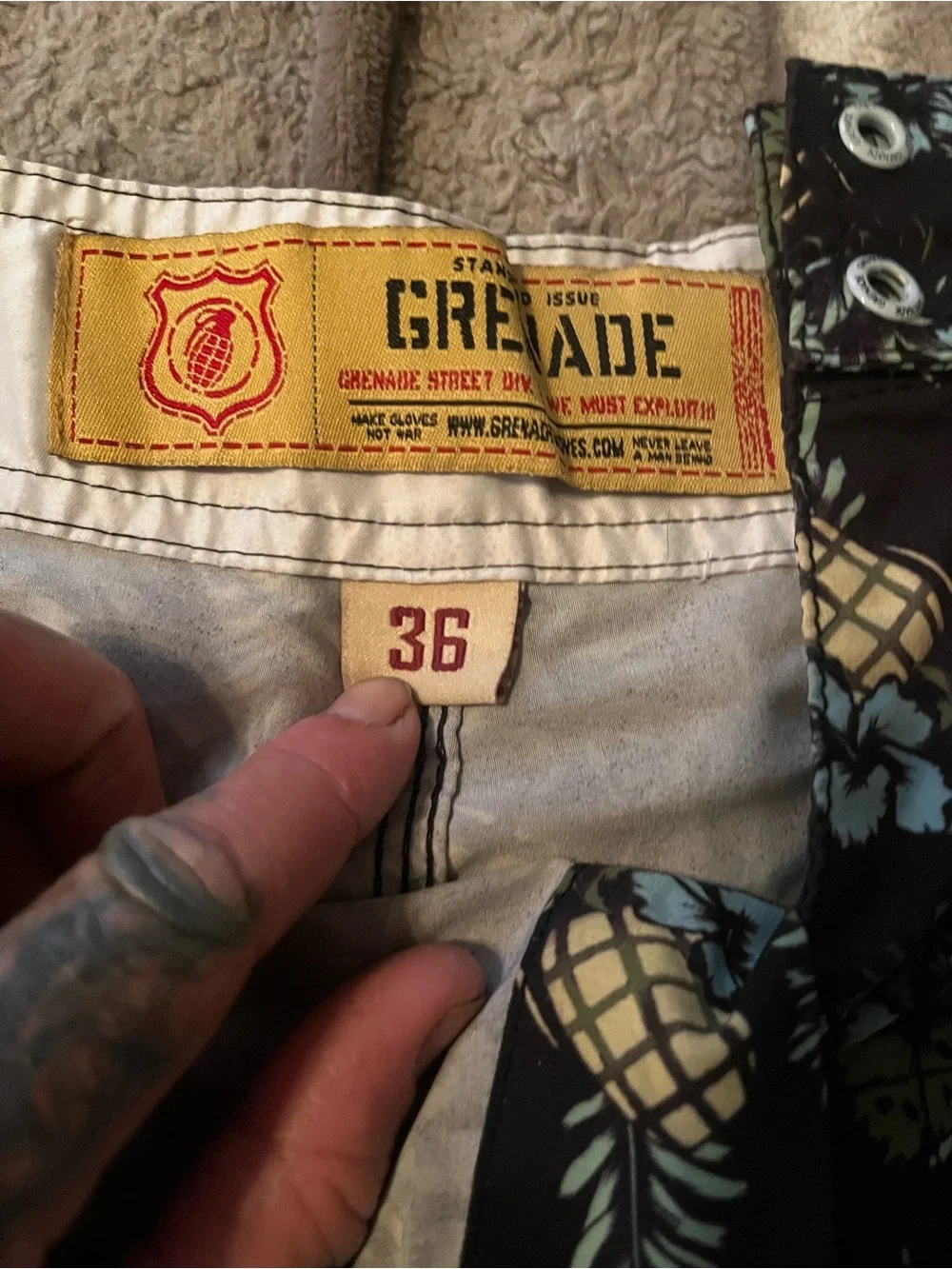 Grenade Men’s Black Pineapple Floral Swim Board Shorts